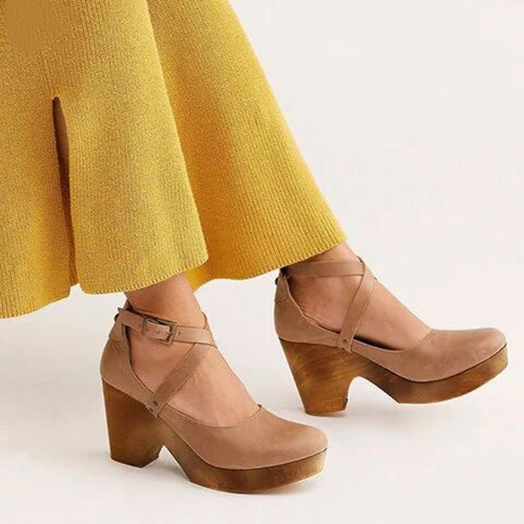 Teresa | Elegant Wedge Heels With Closed Toe And Ankle Strap For Women - Nalani - Fashion Clothing and Decor