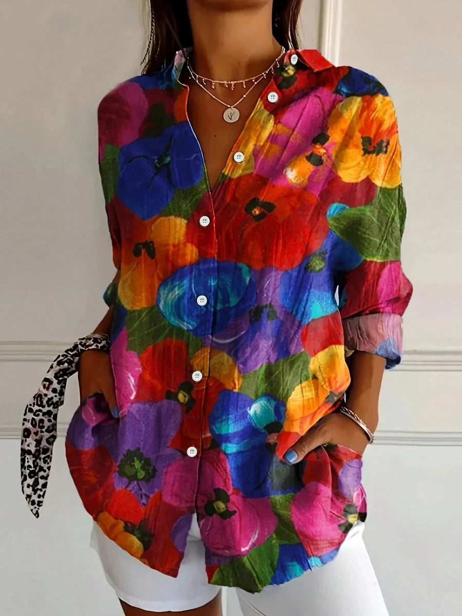 Terri | Colorful Blouse With Playful Print For Everyday Wear - Nalani - Fashion Clothing and Decor
