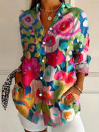 Terri | Colorful Blouse With Playful Print For Everyday Wear - Nalani - Fashion Clothing and Decor