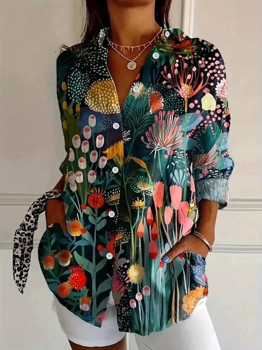 Terri | Colorful Blouse With Playful Print For Everyday Wear - Nalani - Fashion Clothing and Decor