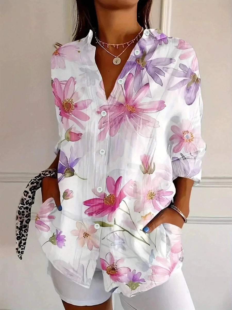 Terri | Colorful Blouse With Playful Print For Everyday Wear - Nalani - Fashion Clothing and Decor