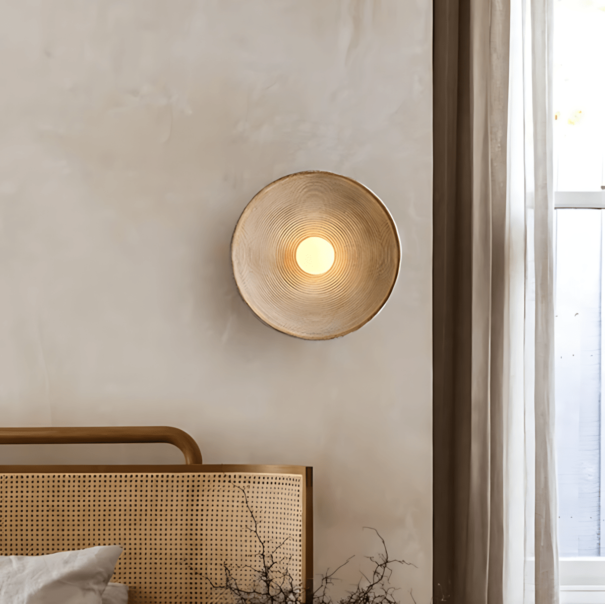Textured Circular Wall Light With Sculptural Ripple Design - Nalani - UK Fashion Clothing and Decor