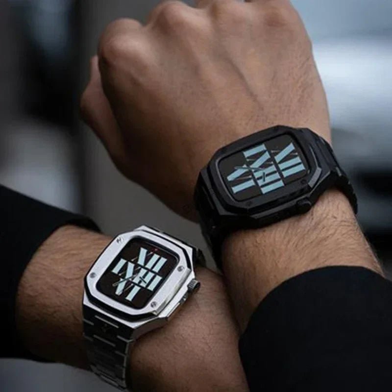 The Executive - Stainless Steel Apple Watch Mod With Rubber Watch Band - Nalani - Fashion Clothing and Decor