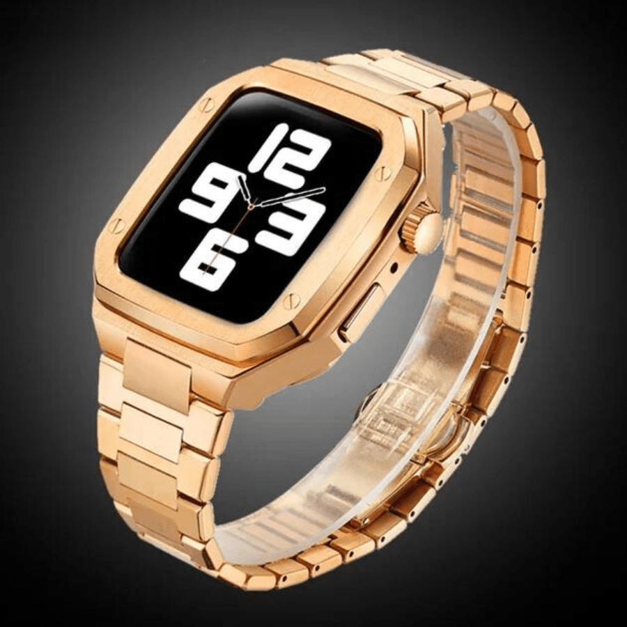 The Executive - Stainless Steel Apple Watch Mod With Rubber Watch Band - Nalani - Fashion Clothing and Decor