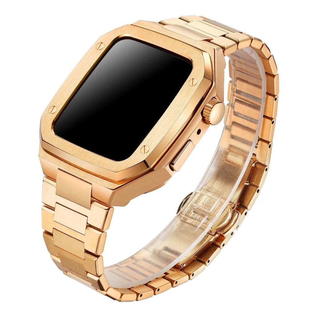 The Executive - Stainless Steel Apple Watch Mod With Rubber Watch Band - Nalani - Fashion Clothing and Decor