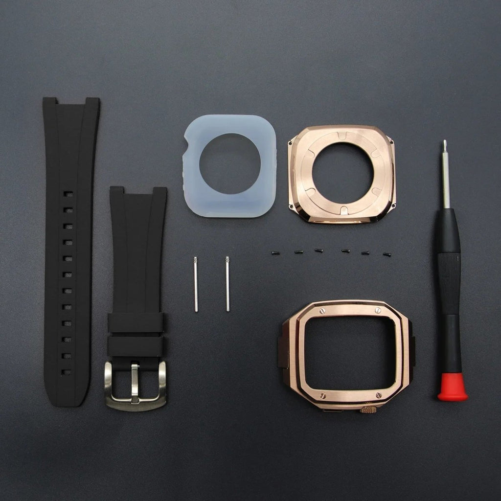 The Executive - Stainless Steel Apple Watch Mod With Rubber Watch Band - Nalani - Fashion Clothing and Decor