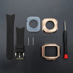 The Executive - Stainless Steel Apple Watch Mod With Rubber Watch Band - Nalani - Fashion Clothing and Decor