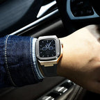 The Executive - Stainless Steel Apple Watch Mod With Rubber Watch Band - Nalani - Fashion Clothing and Decor