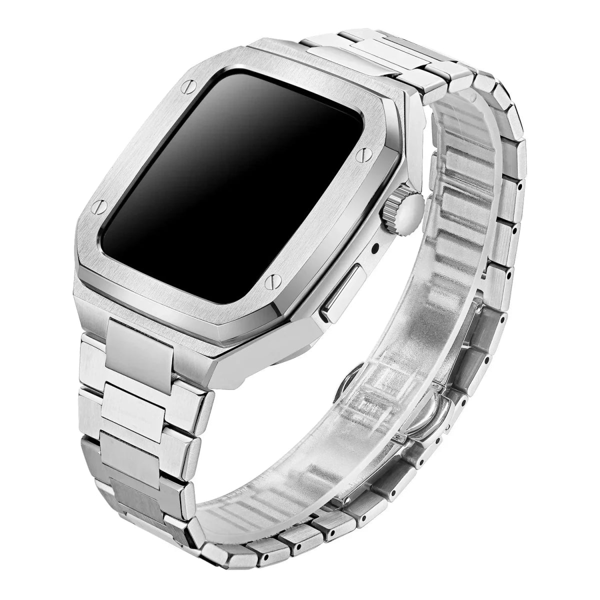 The Executive - Stainless Steel Apple Watch Mod With Rubber Watch Band - Nalani - Fashion Clothing and Decor