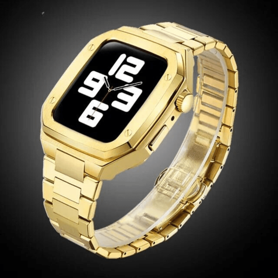 The Executive - Stainless Steel Apple Watch Mod With Rubber Watch Band - Nalani - Fashion Clothing and Decor