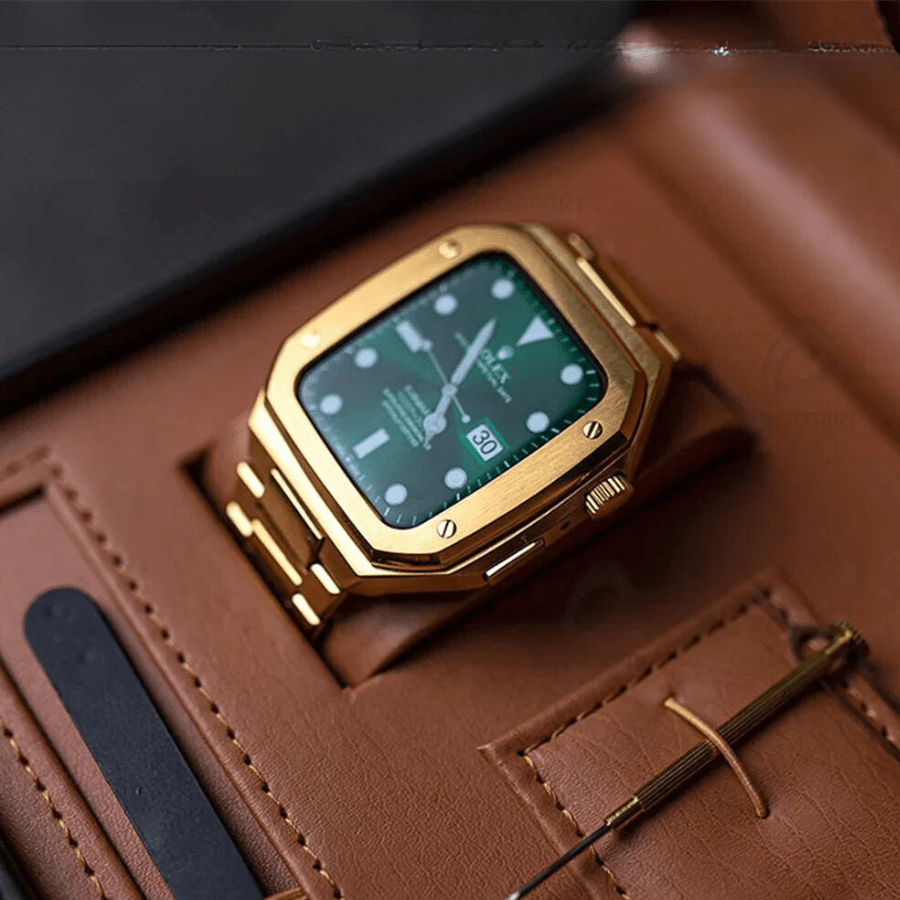 The Executive - Stainless Steel Apple Watch Mod With Rubber Watch Band - Nalani - Fashion Clothing and Decor