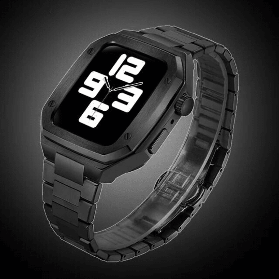 The Executive - Stainless Steel Apple Watch Mod With Rubber Watch Band - Nalani - Fashion Clothing and Decor