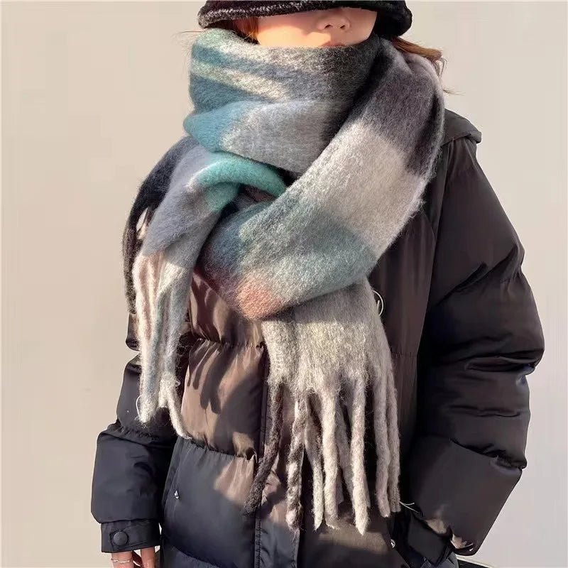Thick Colorful Cashmere Wool Scarf for Warm Winter Days - Nalani - UK Fashion Clothing and Decor