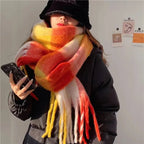 Thick Colorful Cashmere Wool Scarf for Warm Winter Days - Nalani - UK Fashion Clothing and Decor