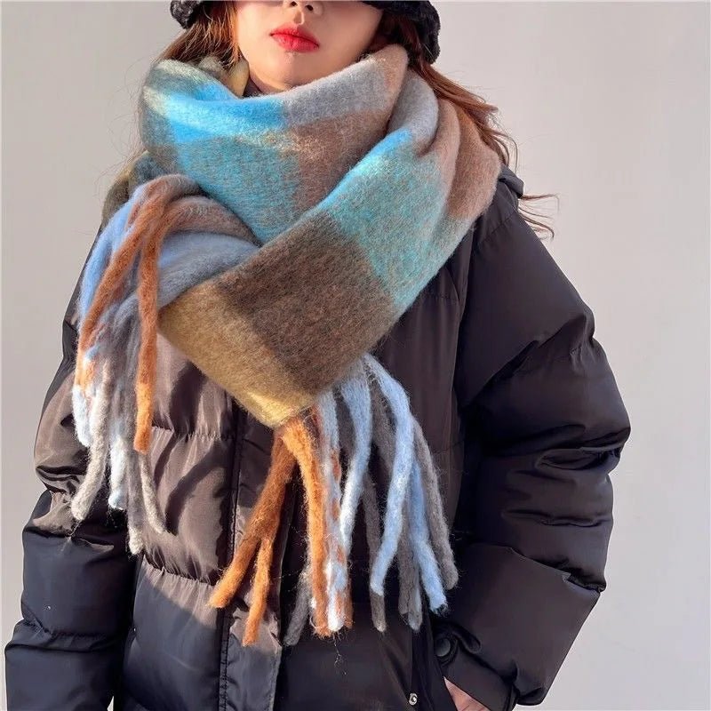 Thick Colorful Cashmere Wool Scarf for Warm Winter Days - Nalani - UK Fashion Clothing and Decor