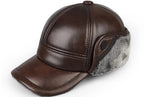 Thick Leather Winter Bomber Hat With Velvet Ear Flaps - Nalani - UK Fashion Clothing and Decor