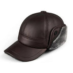 Thick Leather Winter Bomber Hat With Velvet Ear Flaps - Nalani - UK Fashion Clothing and Decor