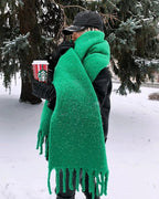 Thick Warm Cashmere Scarf With Long Fringes For Winter - Nalani - UK Fashion Clothing and Decor