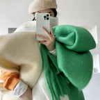 Thick Warm Cashmere Scarf With Long Fringes For Winter - Nalani - UK Fashion Clothing and Decor
