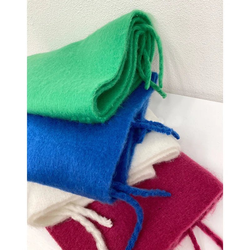 Thick Warm Cashmere Scarf With Long Fringes For Winter - Nalani - UK Fashion Clothing and Decor