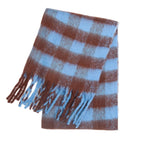 Thick Warm Plaid Cashmere Winter Scarf Rainbow Hues - Nalani - UK Fashion Clothing and Decor