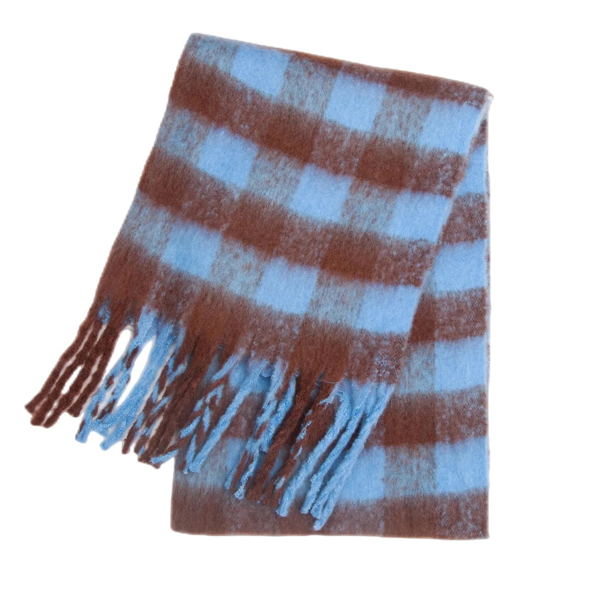 Thick Warm Plaid Cashmere Winter Scarf Rainbow Hues - Nalani - UK Fashion Clothing and Decor