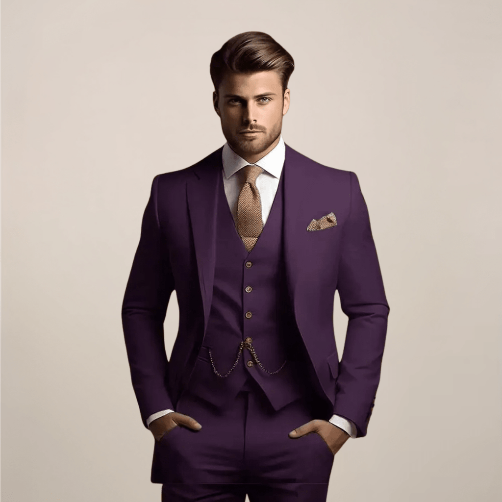 Three-Piece Men's Blazer With Waistcoat - Nalani - Fashion Clothing and Decor