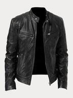 Trail - PU Leather Biker Jacket Loose Fit Cotton Lining Colors - Nalani - Fashion Clothing and Decor