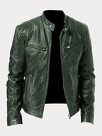 Trail - PU Leather Biker Jacket Loose Fit Cotton Lining Colors - Nalani - Fashion Clothing and Decor