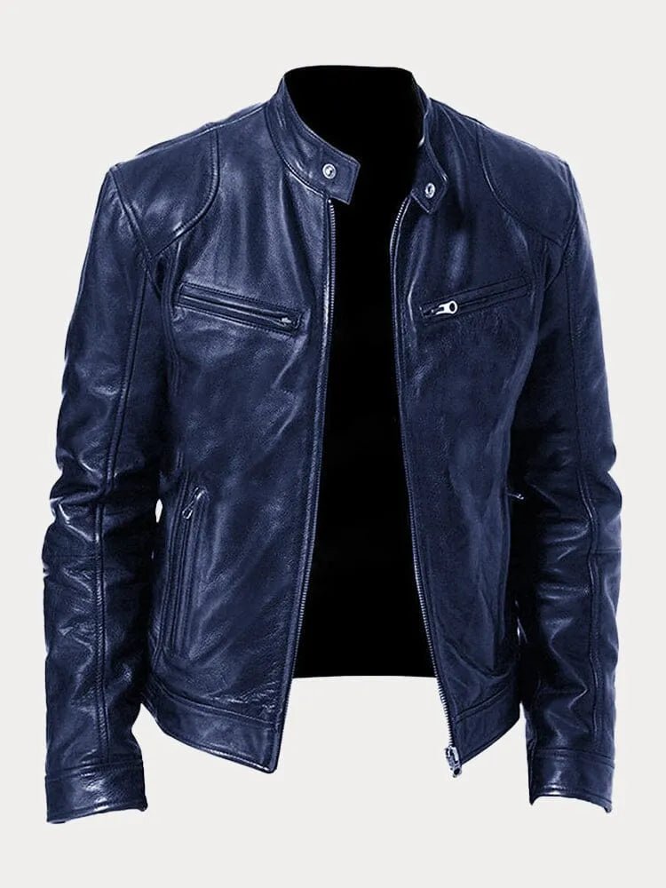 Trail - PU Leather Biker Jacket Loose Fit Cotton Lining Colors - Nalani - Fashion Clothing and Decor