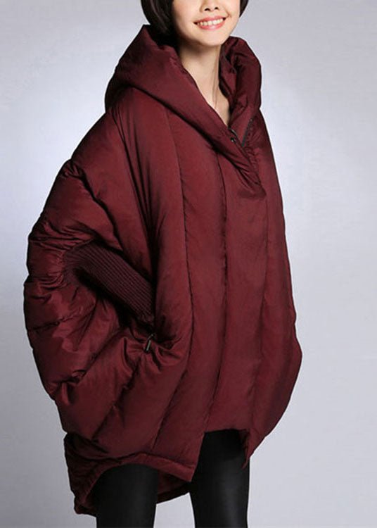 Trendy Down Coat With Hood And Cape Sleeves Puffer Jacket - Nalani - UK Fashion Clothing and Decor