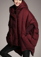 Trendy Down Coat With Hood And Cape Sleeves Puffer Jacket - Nalani - UK Fashion Clothing and Decor