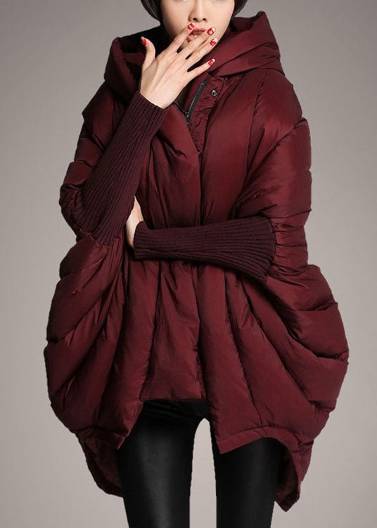 Trendy Down Coat With Hood And Cape Sleeves Puffer Jacket - Nalani - UK Fashion Clothing and Decor