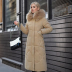 Trendy Midi Womens Coat With Faux Fur Collar Plus Size - Nalani - UK Fashion Clothing and Decor