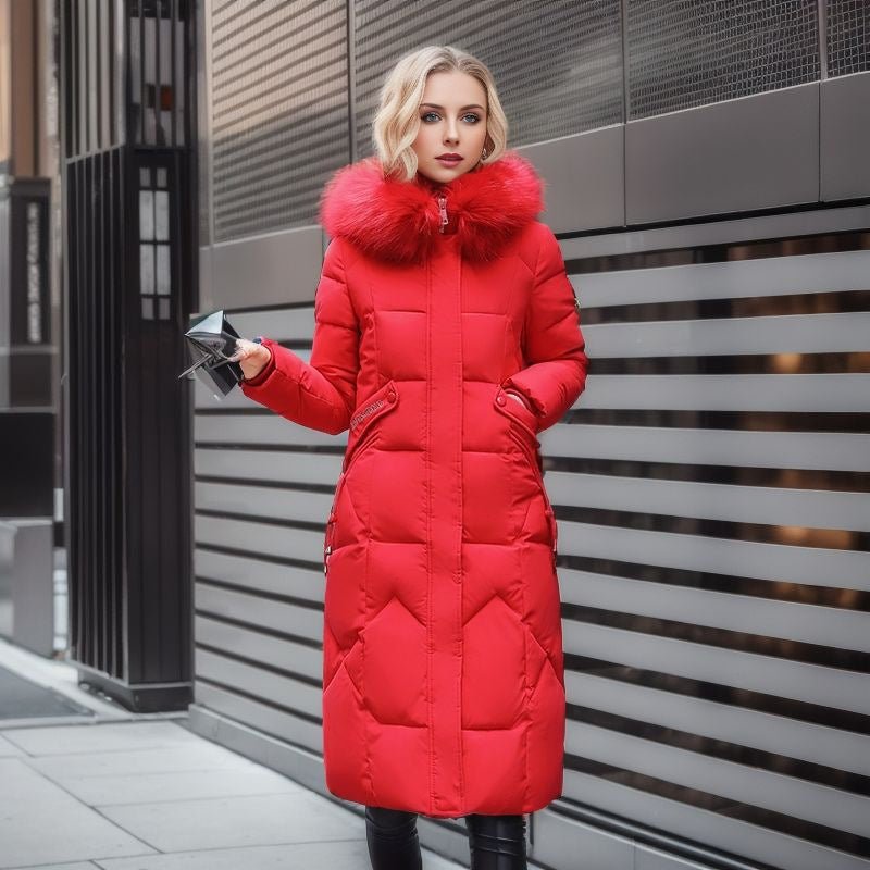 Trendy Midi Womens Coat With Faux Fur Collar Plus Size - Nalani - UK Fashion Clothing and Decor