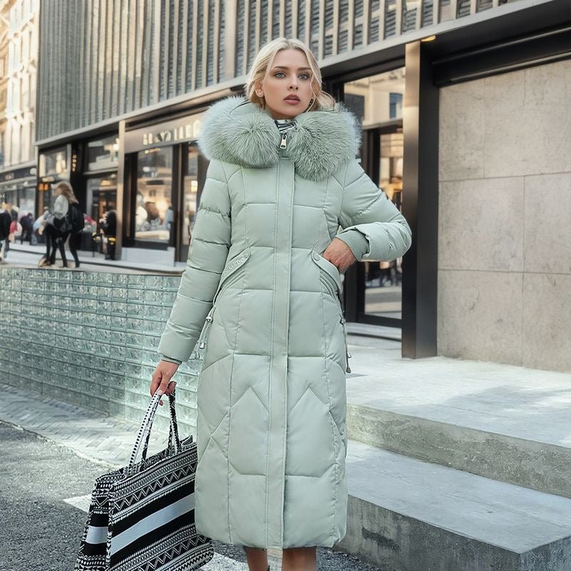 Trendy Midi Womens Coat With Faux Fur Collar Plus Size - Nalani - UK Fashion Clothing and Decor