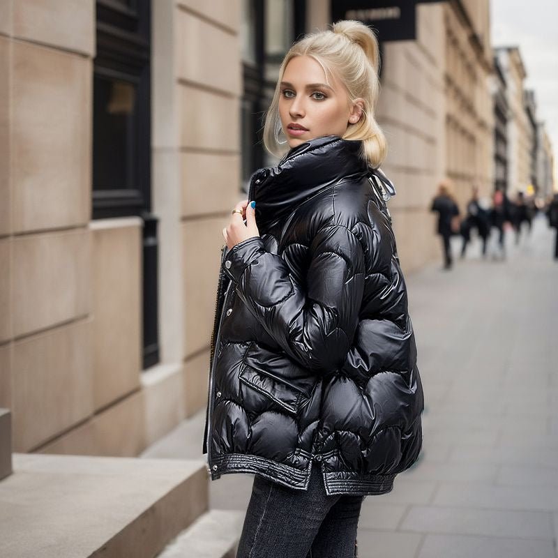 Trendy Short Down Cotton Padded Jacket For Women Warm - Nalani - UK Fashion Clothing and Decor