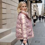 Trendy Short Down Cotton Padded Jacket For Women Warm - Nalani - UK Fashion Clothing and Decor