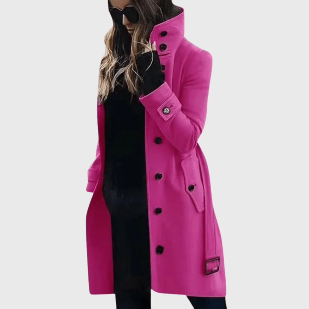 Umami | Women’s Coat | Button Front High Stand Collar - Nalani - Fashion Clothing and Decor