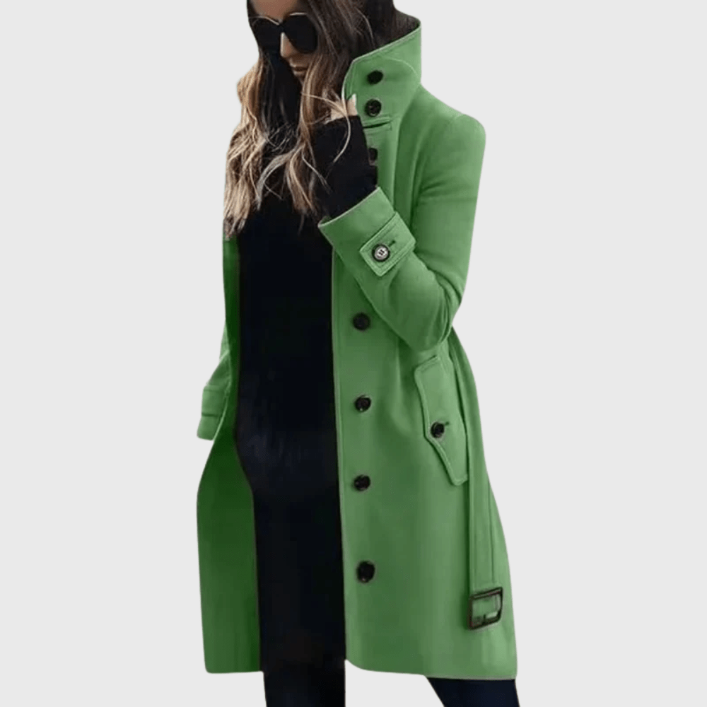 Umami | Women’s Coat | Button Front High Stand Collar - Nalani - Fashion Clothing and Decor