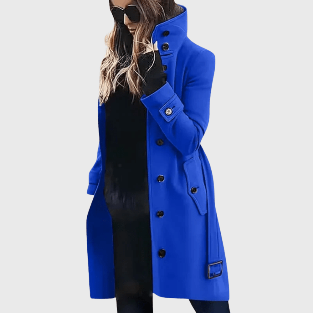 Umami | Women’s Coat | Button Front High Stand Collar - Nalani - Fashion Clothing and Decor