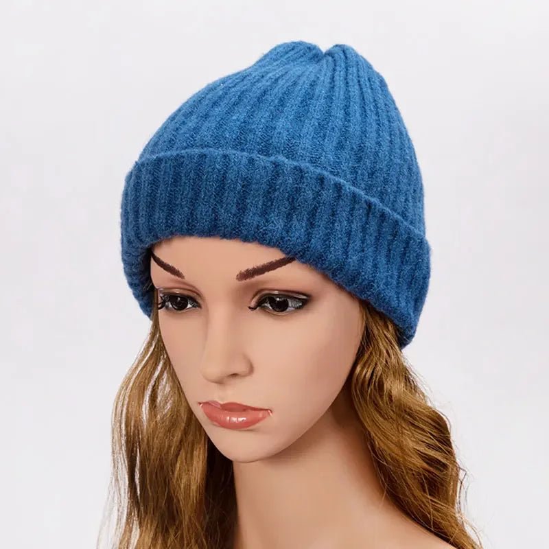 Unisex Wool Blend Striped Knit Beanie Winter Ski Cap - Nalani - UK Fashion Clothing and Decor