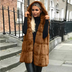 Urban Hooded Sleeveless Vest for Women Casual Winter Wear - Nalani - UK Fashion Clothing and Decor