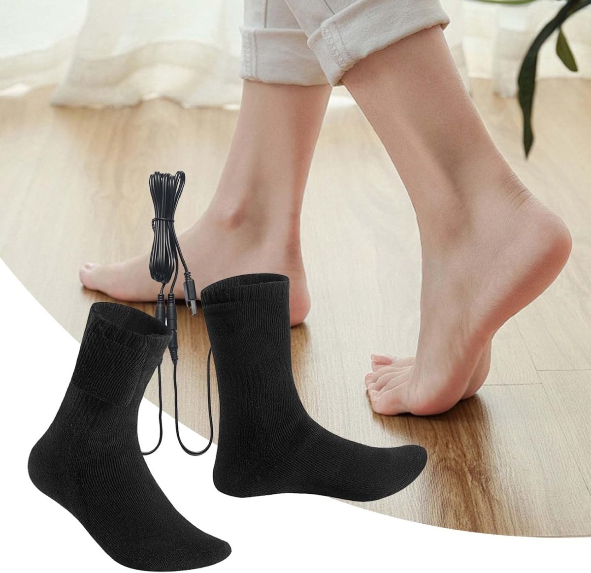USB Heated Socks – Rechargeable Electric Heated Socks up to 131°F for Hiking, Camping & Winter Sports, Unisex - Nalani - Fashion Clothing and Decor