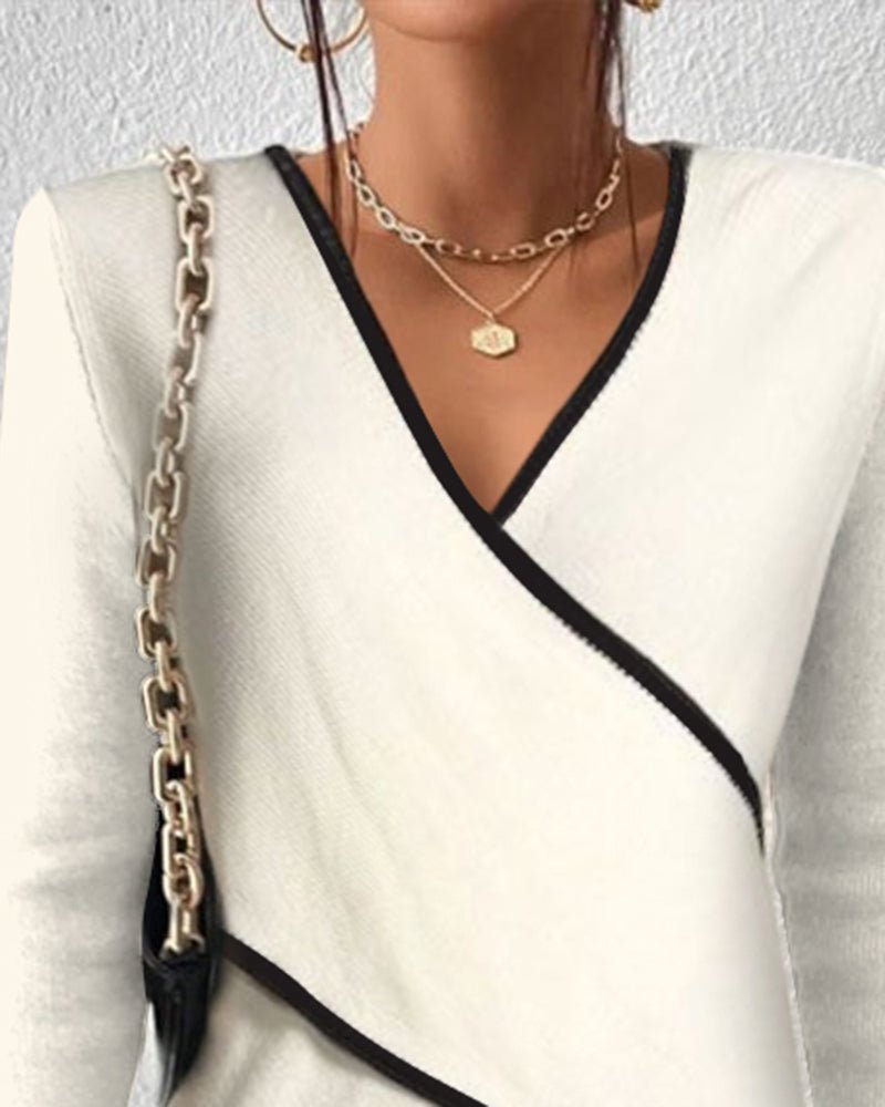 V - neck Sweater For Women Luxury Knit Timeless Cozy Fit Everyday - Nalani - Fashion Clothing and Decor