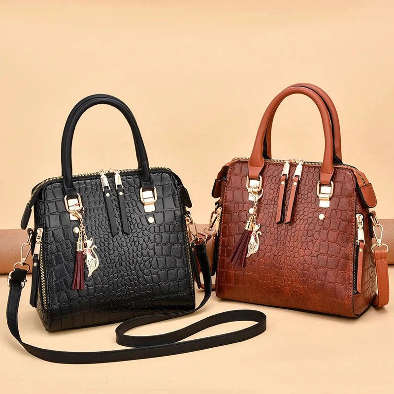 Vegan Leather Crocodile Design Bag For Women - Nalani - UK Fashion Clothing and Decor
