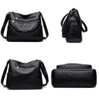 Vegan Leather Crossbody Bag With Secure Zipper Pockets - Nalani - UK Fashion Clothing and Decor
