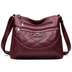 Vegan Leather Crossbody Bag With Secure Zipper Pockets - Nalani - UK Fashion Clothing and Decor