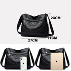 Vegan Leather Crossbody Bag With Secure Zipper Pockets - Nalani - UK Fashion Clothing and Decor