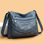 Vegan Leather Crossbody Bag With Secure Zipper Pockets - Nalani - UK Fashion Clothing and Decor
